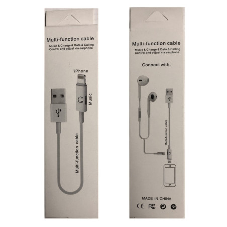 Câble USB / Lightning - 1M avec Adaptateur Ch | Smarty Paris